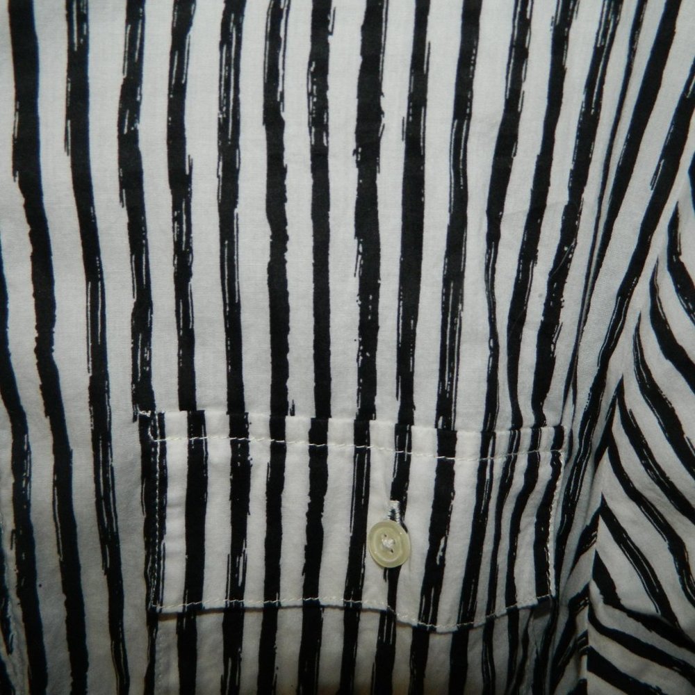 Michael Kors Striped Button Blouse Shirt Size M (Q-40) - Picture 2 of 5
